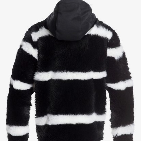 Roxy Carrie Faux Fur Black and White Jacket/Coat - Picture 7 of 7